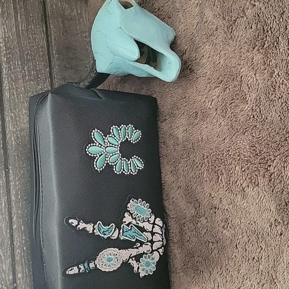 Western BohoTurquoise Peace Sign Cosmetic/Travel Bag Gift Rodeo Cowgirl